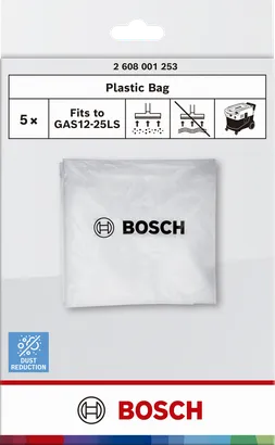 Plastový sáček pro vysavač Bosch GAS12-25LS.
